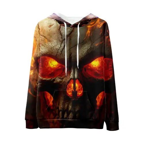 Fire-Eye Skull Hoodie