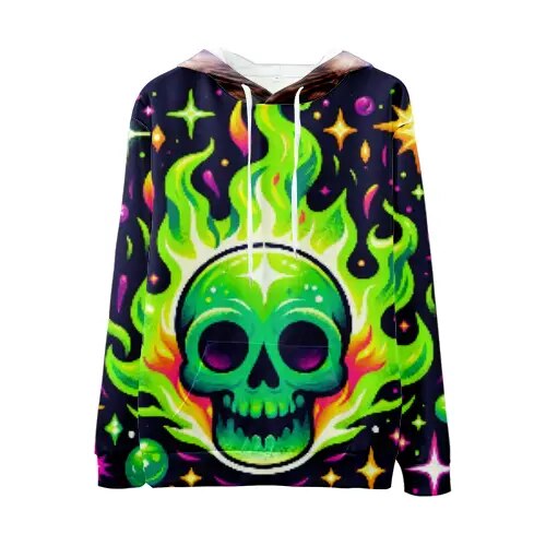 Green Cosmic Skull Hoodie