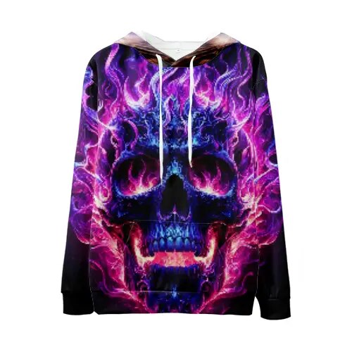Purple fire skull StrykeMedia hoodie