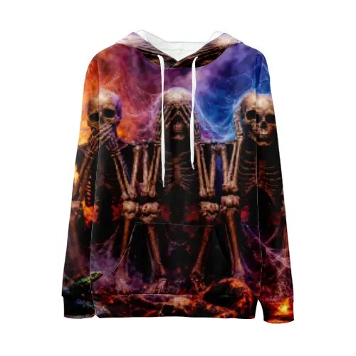 Three Skeletons Hoodie — Front